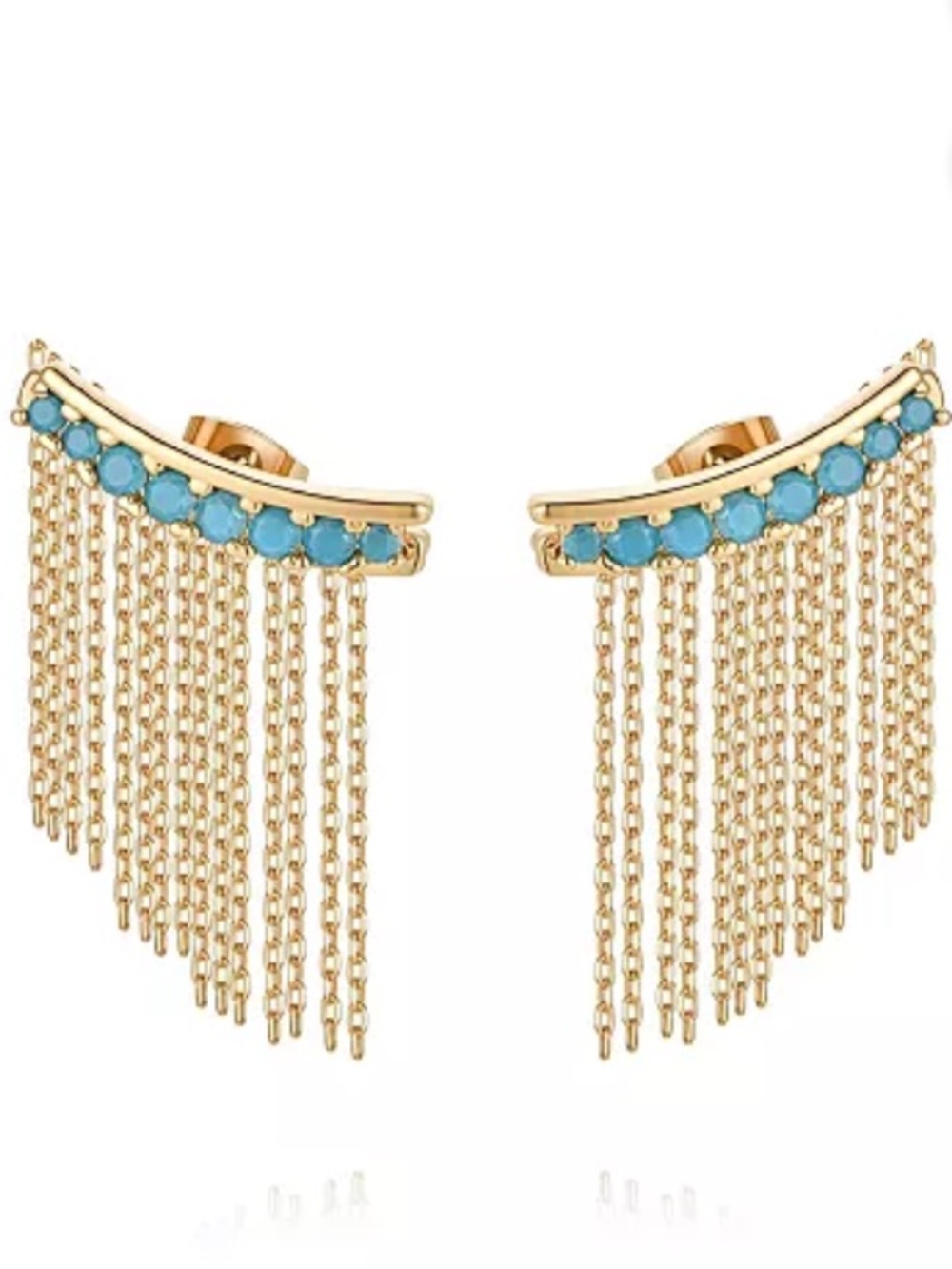 ETTIKA
Turquoise Bead 18k Gold Plated Ear Crawler